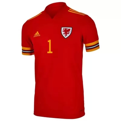 Mujer Selección De Fútbol De Gales Camiseta Wayne Hennessey #1 1ª Equipación Rojo 2021 Chile