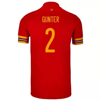 Mujer Selección De Fútbol De Gales Camiseta Chris Gunter #2 1ª Equipación Rojo 2021 Chile