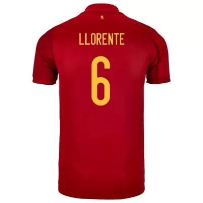 Mujer Selección de fútbol de España Camiseta Marcos Llorente #6 1ª Equipación Rojo 2021 Chile