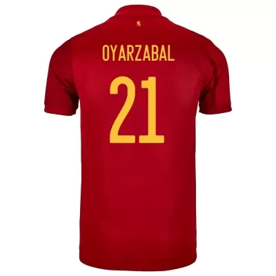 Mujer Selección de fútbol de España Camiseta Mikel Oyarzabal #21 1ª Equipación Rojo 2021 Chile