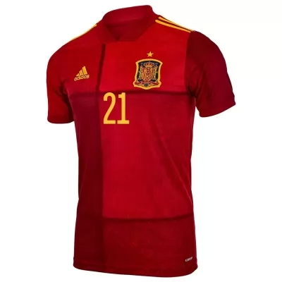 Mujer Selección De Fútbol De España Camiseta Mikel Oyarzabal #21 1ª Equipación Rojo 2021 Chile