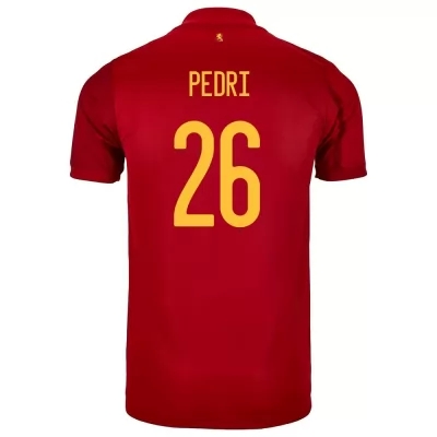 Mujer Selección de fútbol de España Camiseta Pedri #26 1ª Equipación Rojo 2021 Chile