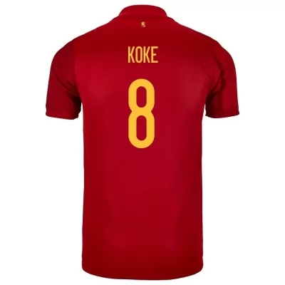 Niño Selección De Fútbol De España Camiseta Koke #8 1ª Equipación Rojo 2021 Chile