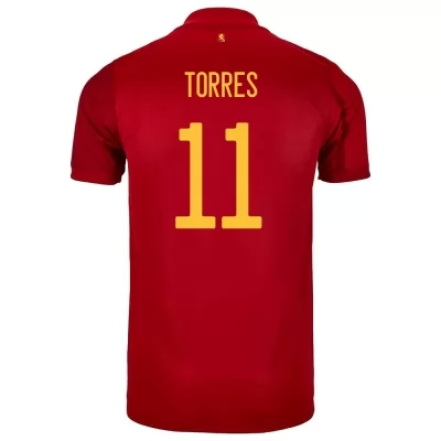 Mujer Selección de fútbol de España Camiseta Ferran Torres #11 1ª Equipación Rojo 2021 Chile
