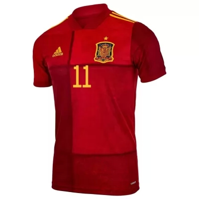 Hombre Selección De Fútbol De España Camiseta Ferran Torres #11 1ª Equipación Rojo 2021 Chile