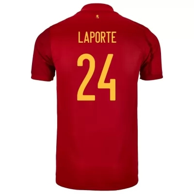 Mujer Selección de fútbol de España Camiseta Aymeric Laporte #24 1ª Equipación Rojo 2021 Chile
