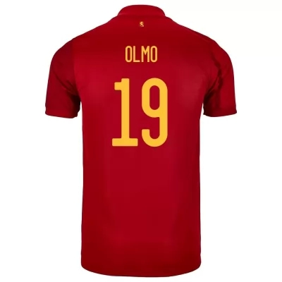 Mujer Selección de fútbol de España Camiseta Dani Olmo #19 1ª Equipación Rojo 2021 Chile
