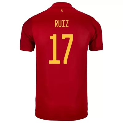Mujer Selección de fútbol de España Camiseta Fabian Ruiz #17 1ª Equipación Rojo 2021 Chile