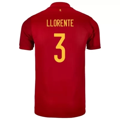 Mujer Selección de fútbol de España Camiseta Diego Llorente #3 1ª Equipación Rojo 2021 Chile