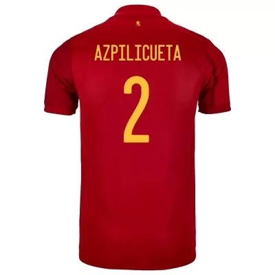 Mujer Selección de fútbol de España Camiseta Cesar Azpilicueta #2 1ª Equipación Rojo 2021 Chile