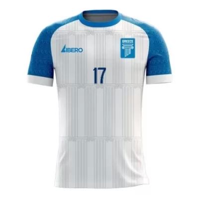 Mujer Selección De Fútbol De Grecia Camiseta Christos Tzolis #17 1ª Equipación Blanco 2021 Chile