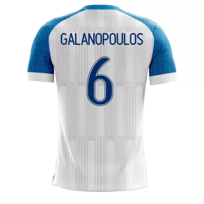 Niño Selección De Fútbol De Grecia Camiseta Konstantinos Galanopoulos #6 1ª Equipación Blanco 2021 Chile
