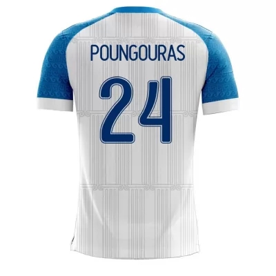 Mujer Selección De Fútbol De Grecia Camiseta Achilleas Poungouras #24 1ª Equipación Blanco 2021 Chile