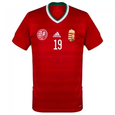 Mujer Selección De Fútbol De Hungría Camiseta Kevin Varga #19 1ª Equipación Rojo 2021 Chile