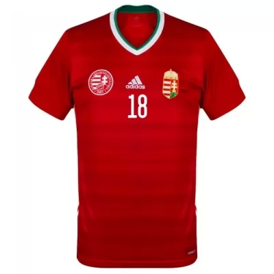 Mujer Selección De Fútbol De Hungría Camiseta David Siger #18 1ª Equipación Rojo 2021 Chile