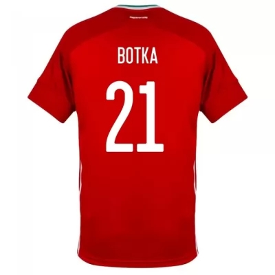 Mujer Selección De Fútbol De Hungría Camiseta Endre Botka #21 1ª Equipación Rojo 2021 Chile