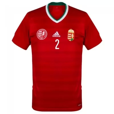 Niño Selección De Fútbol De Hungría Camiseta Adam Lang #2 1ª Equipación Rojo 2021 Chile
