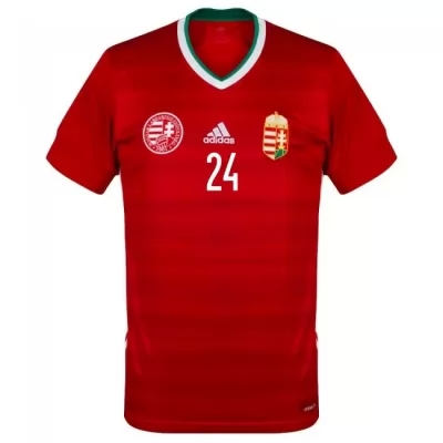 Mujer Selección De Fútbol De Hungría Camiseta Szabolcs Schon #24 1ª Equipación Rojo 2021 Chile