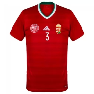 Niño Selección De Fútbol De Hungría Camiseta Akos Kecskes #3 1ª Equipación Rojo 2021 Chile