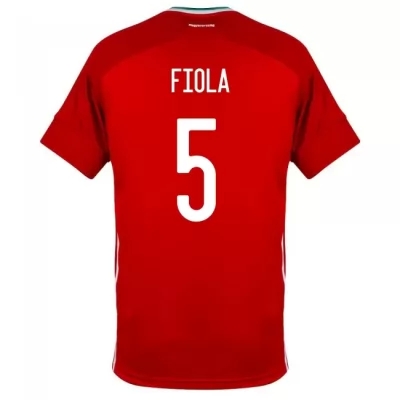 Mujer Selección De Fútbol De Hungría Camiseta Attila Fiola #5 1ª Equipación Rojo 2021 Chile