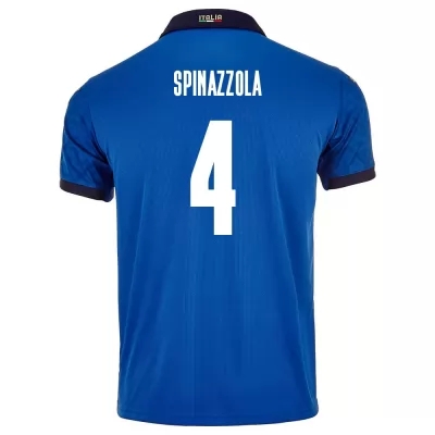 Niño Selección de fútbol de Italia Camiseta Leonardo Spinazzola #4 1ª Equipación Azul 2021 Chile