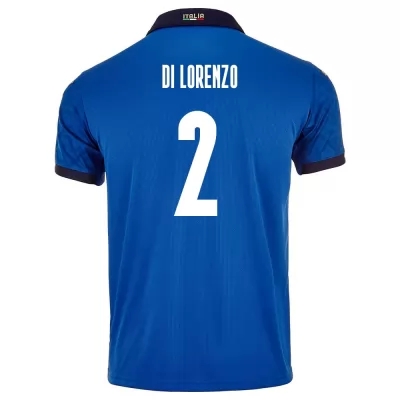 Niño Selección de fútbol de Italia Camiseta Giovanni Di Lorenzo #2 1ª Equipación Azul 2021 Chile