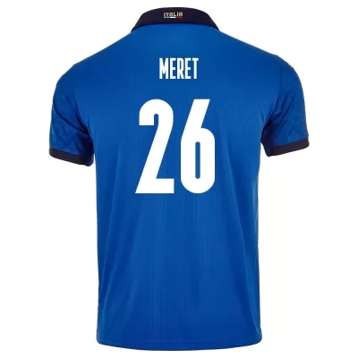 Mujer Selección de fútbol de Italia Camiseta Alex Meret #26 1ª Equipación Azul 2021 Chile