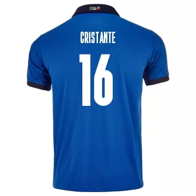 Hombre Selección de fútbol de Italia Camiseta Bryan Cristante #16 1ª Equipación Azul 2021 Chile