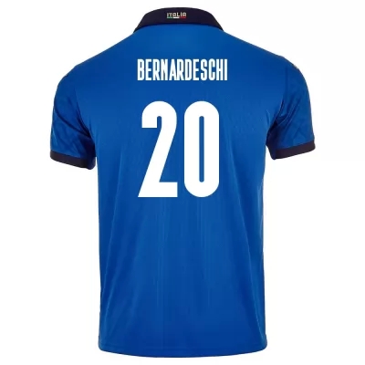 Mujer Selección de fútbol de Italia Camiseta Federico Bernardeschi #20 1ª Equipación Azul 2021 Chile