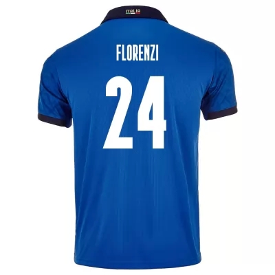 Mujer Selección de fútbol de Italia Camiseta Alessandro Florenzi #24 1ª Equipación Azul 2021 Chile