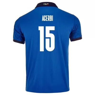 Niño Selección de fútbol de Italia Camiseta Französischesco Acerbi #15 1ª Equipación Azul 2021 Chile