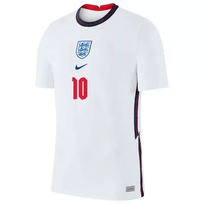 Mujer Selección de fútbol de Inglaterra Camiseta Raheem Sterling #10 1ª Equipación Blanco 2021 Chile