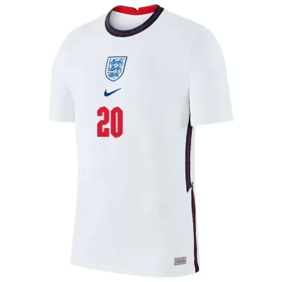 Hombre Selección De Fútbol De Inglaterra Camiseta Phil Foden #20 1ª Equipación Blanco 2021 Chile