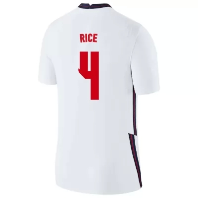 Hombre Selección de fútbol de Inglaterra Camiseta Declan Rice #4 1ª Equipación Blanco 2021 Chile