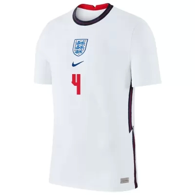 Hombre Selección De Fútbol De Inglaterra Camiseta Declan Rice #4 1ª Equipación Blanco 2021 Chile