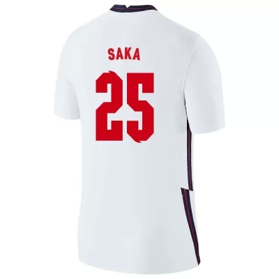 Hombre Selección de fútbol de Inglaterra Camiseta Bukayo Saka #25 1ª Equipación Blanco 2021 Chile