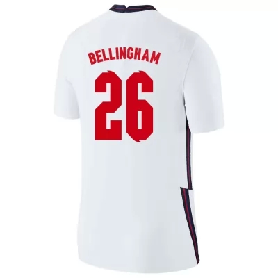 Mujer Selección de fútbol de Inglaterra Camiseta Jude Bellingham #26 1ª Equipación Blanco 2021 Chile