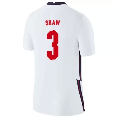 Hombre Selección de fútbol de Inglaterra Camiseta Luke Shaw #3 1ª Equipación Blanco 2021 Chile