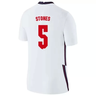 Niño Selección de fútbol de Inglaterra Camiseta John Stones #5 1ª Equipación Blanco 2021 Chile