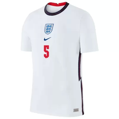 Mujer Selección de fútbol de Inglaterra Camiseta John Stones #5 1ª Equipación Blanco 2021 Chile