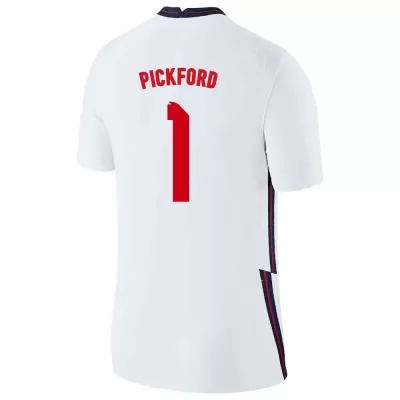 Niño Selección de fútbol de Inglaterra Camiseta Jordan Pickford #1 1ª Equipación Blanco 2021 Chile