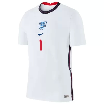 Mujer Selección de fútbol de Inglaterra Camiseta Jordan Pickford #1 1ª Equipación Blanco 2021 Chile