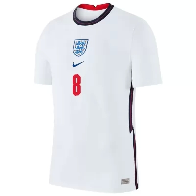 Hombre Selección De Fútbol De Inglaterra Camiseta Jordan Henderson #8 1ª Equipación Blanco 2021 Chile