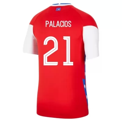 Mujer Selección de fútbol de Chile Camiseta Carlos Palacios #21 1ª Equipación Rojo 2021 Chile