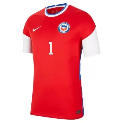 Mujer Selección de fútbol de Chile Camiseta Claudio Bravo #1 1ª Equipación Rojo 2021 Chile