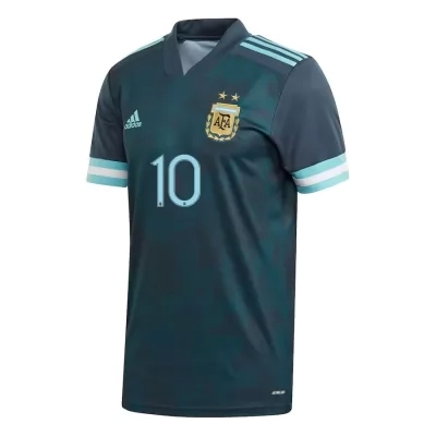 Hombre Selección De Fútbol De Argentina Camiseta Lionel Messi #10 2ª Equipación Azul Oscuro 2021 Chile