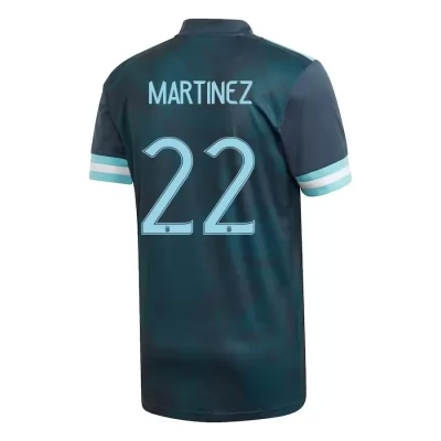 Hombre Selección de fútbol de Argentina Camiseta Lautaro Martinez #22 2ª Equipación Azul oscuro 2021 Chile