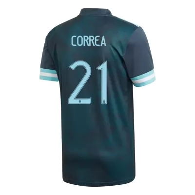 Mujer Selección de fútbol de Argentina Camiseta Angel Correa #21 2ª Equipación Azul oscuro 2021 Chile