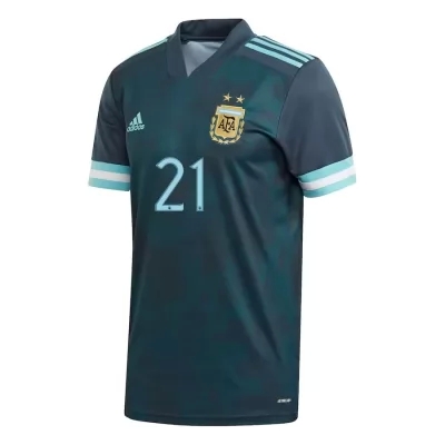 Mujer Selección de fútbol de Argentina Camiseta Angel Correa #21 2ª Equipación Azul oscuro 2021 Chile