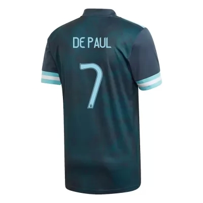 Hombre Selección de fútbol de Argentina Camiseta Rodrigo de Paul #7 2ª Equipación Azul oscuro 2021 Chile